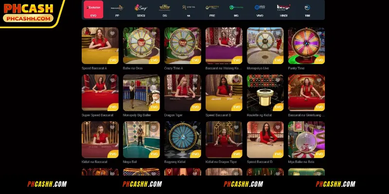 Mga Sikat na Laro sa Live Casino ng PHCASH